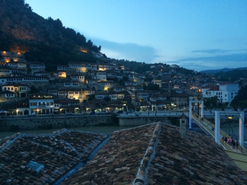 Old town of Berat at dusk