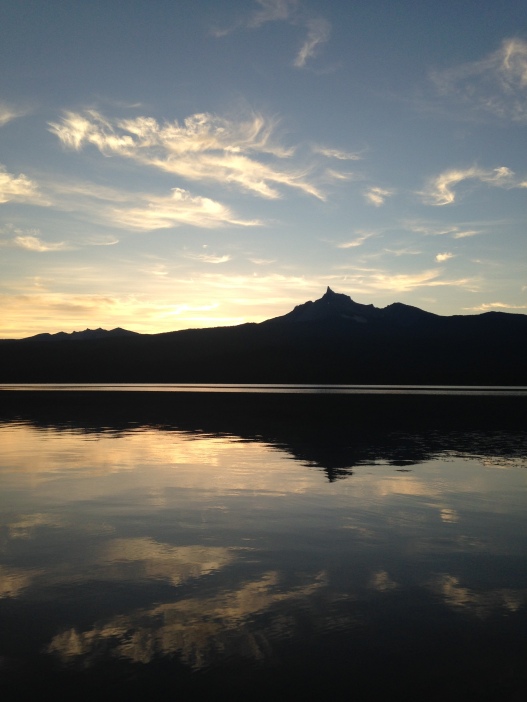 Mt Thielsen over Diamond Lake Oregon looking beautiful at sunrise
